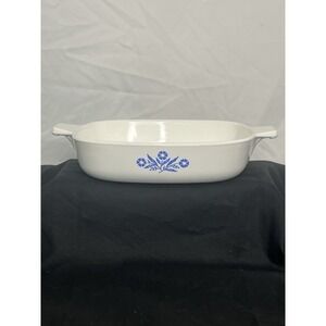 Corningware Petite Casserole Dish- Cornflower Blue Pattern - 7x7x1.5-